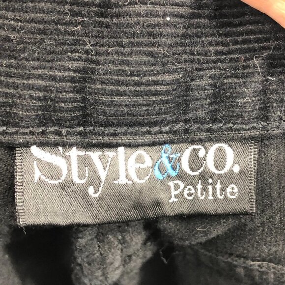 Style & Co Corduroy Petite Women's High-Rise 100% Cotton Black Pants size P8 - Picture 4 of 13